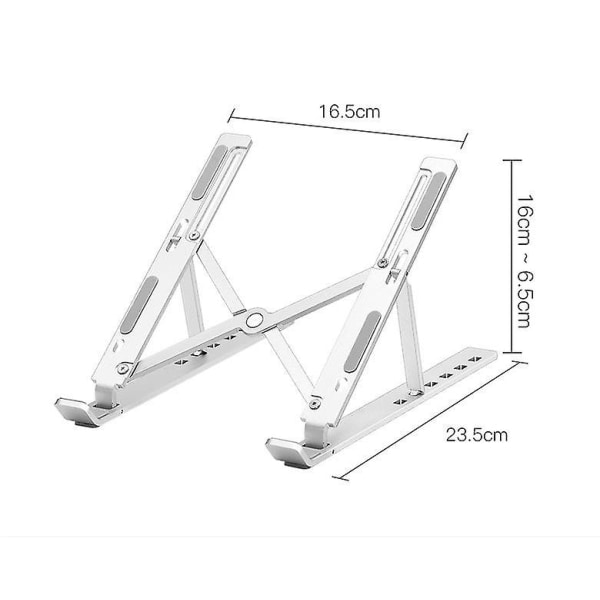 Bärbar datorstativ, datorstativ i aluminium, ergonomisk höjdvinkel justerbar datorhållare