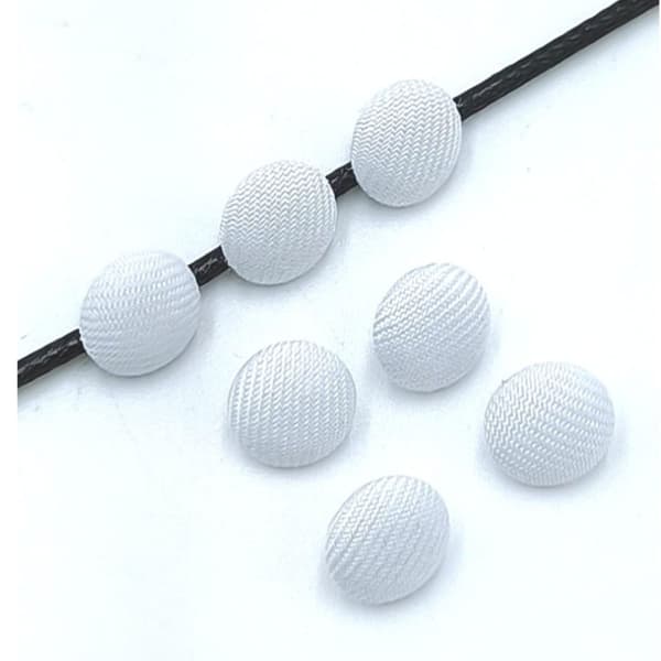 70 stk 12,5 mm smokingknapp hvit knapp stoffkledd