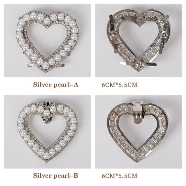 2 stk. Skoklips Charm Spænde SØLV RHINESTONE-B SØLV Silver rhinestone-B Silver rhinestone-B