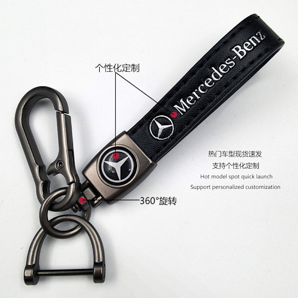 (Specialerbjudande) Personlig bilnyckelring i metall med logotyp - Lädernyckelring för män Utan logotyp svart lab No logo black lab No logo black lab Gunmetal Hardware No logo black label