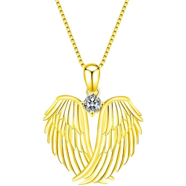 Ängelvingar Halsband Ängel Halsband Silver Smycken Skyddsängel Vingar Hänge Berlock Halsband Smycken Presenter till Kvinnor Flickor Vänner gold