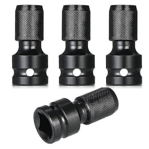 4 stk. Impact Adapter 1/2 Firkantfeste Til 1/4 Sekskantskaft Hylseadapter