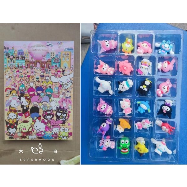 Mub-Tecknad Söt Jul Adventskalender Sanrio Kuromi Melodi Cinnamoroll Kawaii Leikki