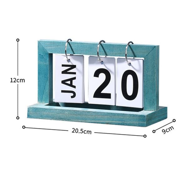 Evighedskalender i træ med vendbare måneder og datoer 2 2 2 2