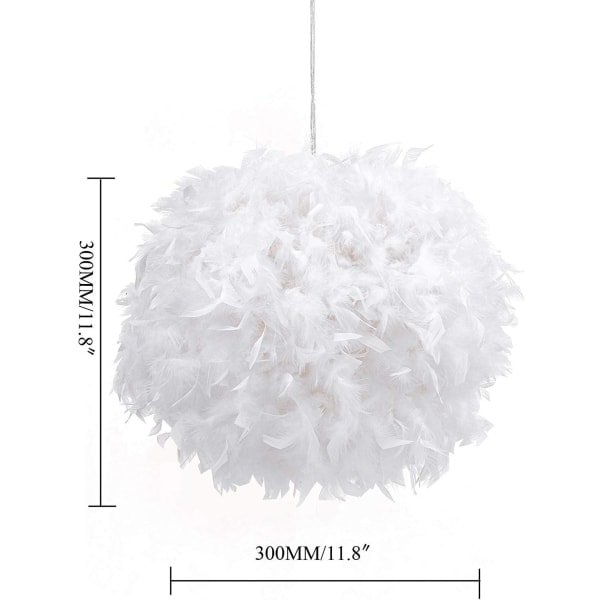 Fjäderlätt taklampa, fluffig lampskärm