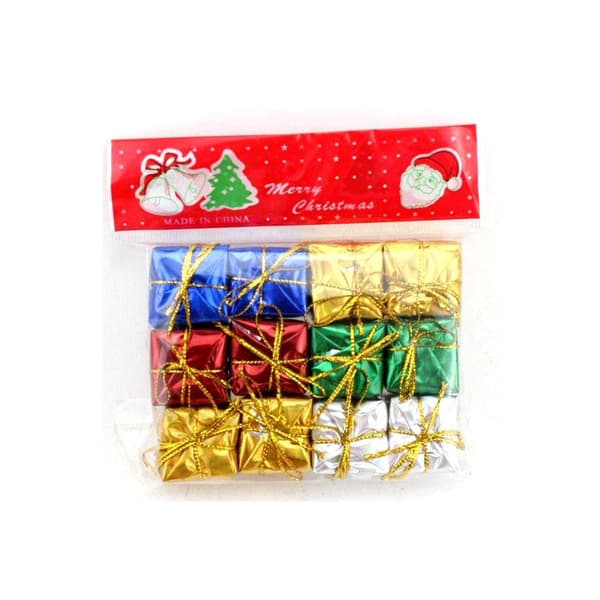 24 st små söta julklappar, paket, julpynt, julgranspynt