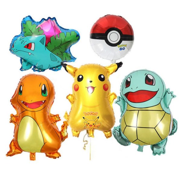 5-pack Pokémon Pikaqiu Aluminiumballong FOLIE BALLONG 50-60 CM