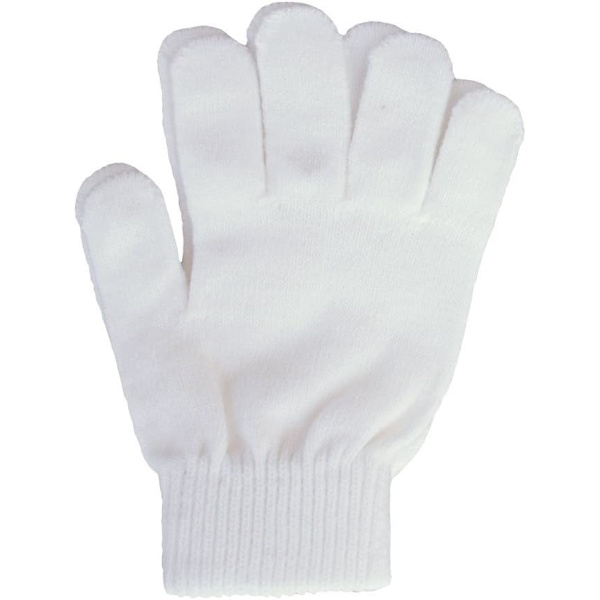 Strikkede handsker, hvide, One Size