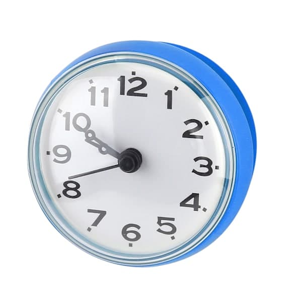 Waterproof Suction Cup Wall Window Mirror Bath Shower Clock Bathroom Accessory Blue