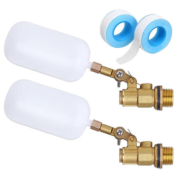 2-pack vattenflottörventil 1/2 tum, mässingsflottörkula