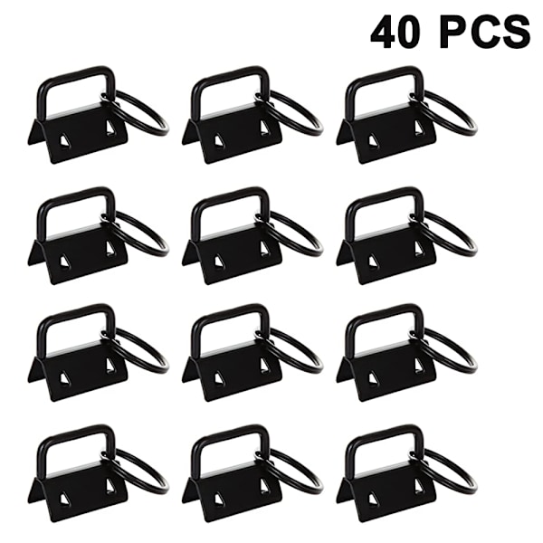(Specialerbjudanden) 40-pack nyckelbricka hårdvara med nyckelring, nyckelring handledsrem handleds bomullssvans klämband 26mm