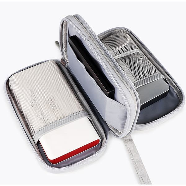 Cable Bag Travel Portable Storage Data Cable Organizer Headphones Grey Gray Gray L