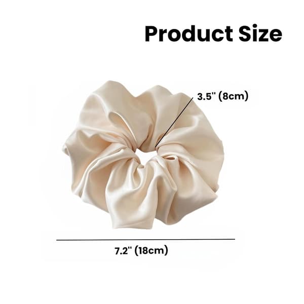 4 Stykker Jumbo Sateng Silke Hårstrikker for Kvinner 18 cm Store Oversized Hårstrikker For Tykt Hår Elastiske Hårstrikk (Brun Mix)