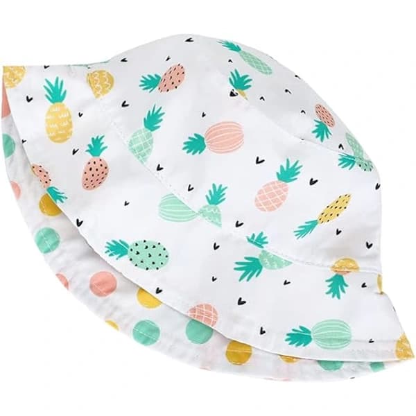 Solhatt for babyer og barn, vendbar, solbeskyttelse, jenter og gutter, sommer A
