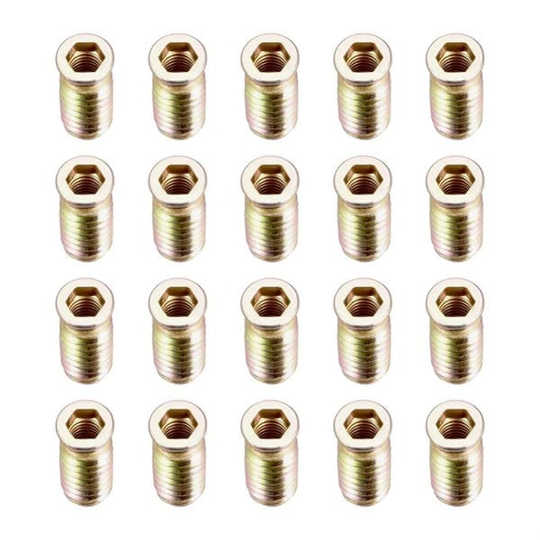 20 kpl Kierrettävät Insertti Mutterit Puukalusteisiin Ruuvattava Mutteri M8X30MM M8x30mm