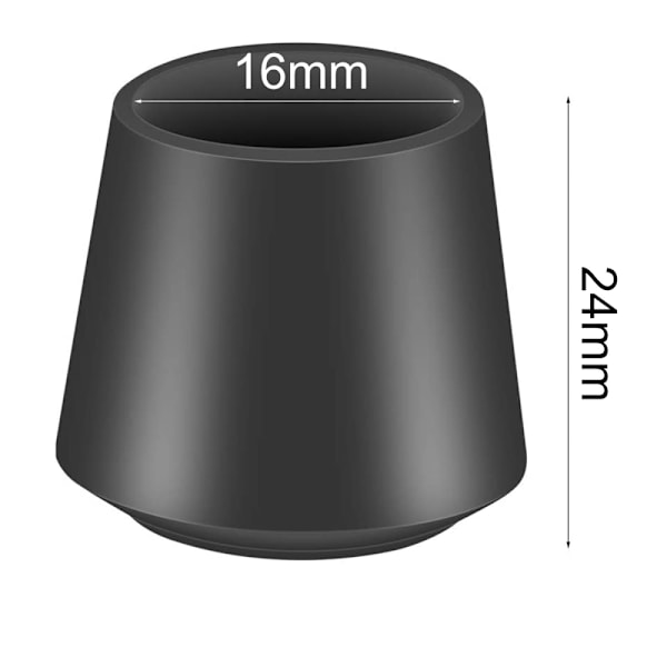 16 st stolsbenskydd för att skydda dina golv och möbler, 16*24 mm, svart