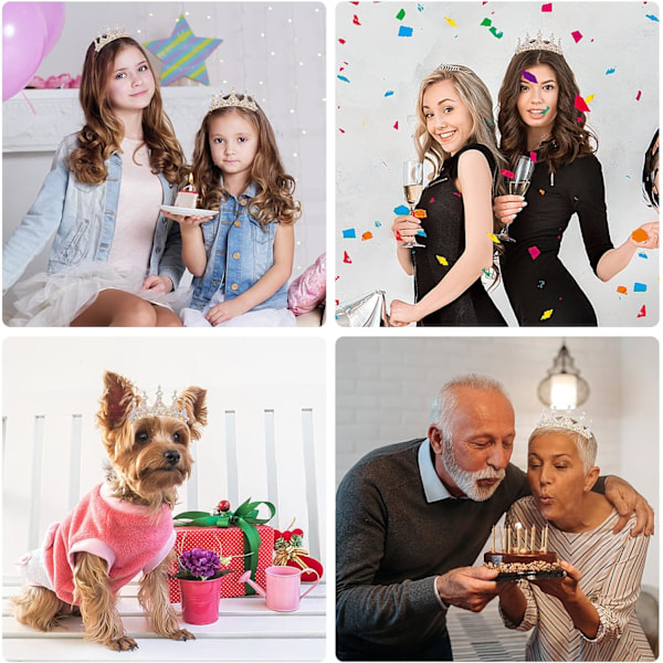 Kristallpärltiaror för flickor, Prinsesskostym Krona Bröllop Hårband Drottning Cosplay Håraccessoarer 1 st