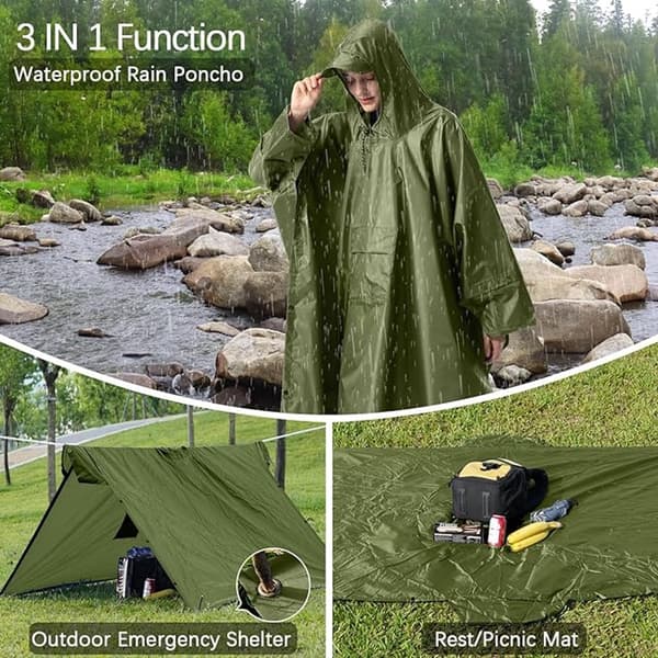 Poncho - Regnkappa - 210*140cm - Multifunktionell vattenavvisande regnponcho