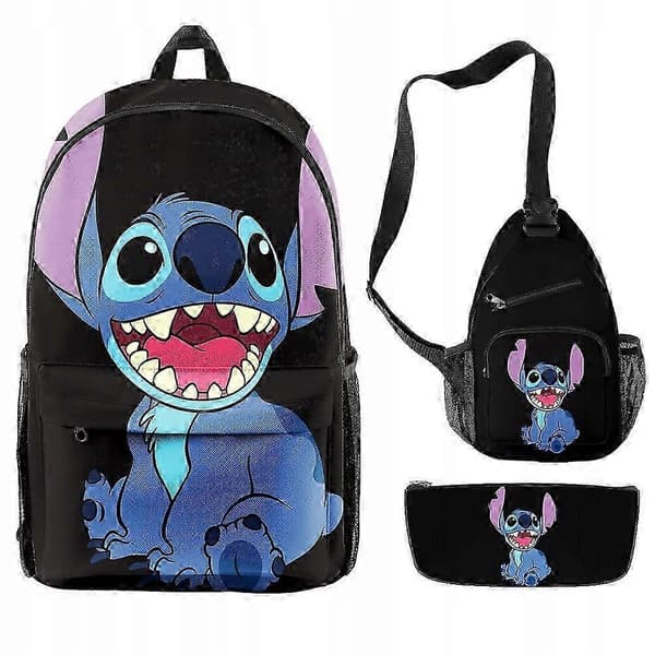 Stitch Skolryggsäck Set Pennfodral Väska 3i1