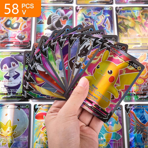 100 Extremely Rare Cards Including 58V and 42VMAX - No Duplicates - Perfect Gifts for Kids and Collectors