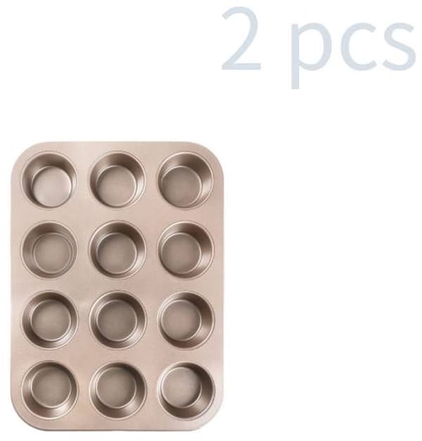 Sæt med 2 store non-stick muffinsforme til muffins, brownies, kager & buddinger - 35 - 5 x 26
