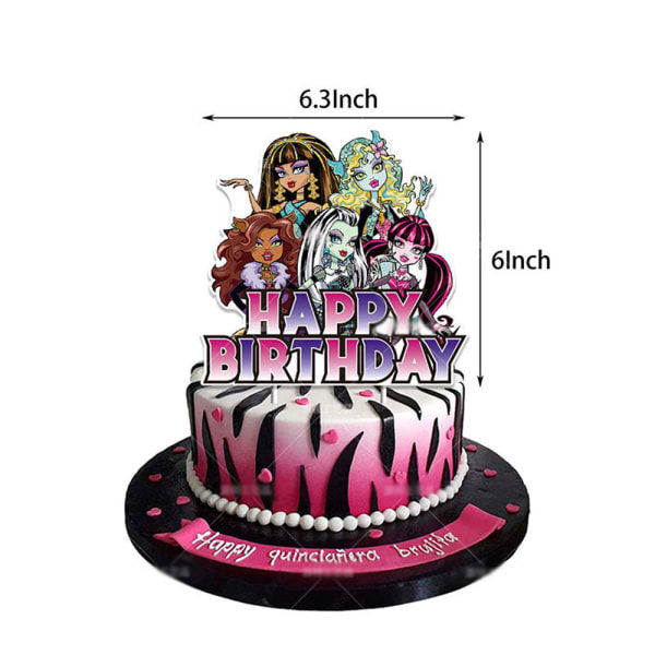 Monster High Syntymäpäiväjuhlat Koristeet Sarja Banner Balloon Kit Kakun Koristeet