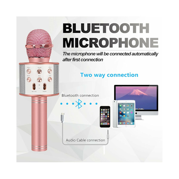 Karaoke Mikrofon til Børn, Trådløs Bluetooth Karaoke Mikrofon til Sang, Bærbar Håndholdt Mikrofonhøjttalermaskine, Gavelegetøj til Piger og Drenge