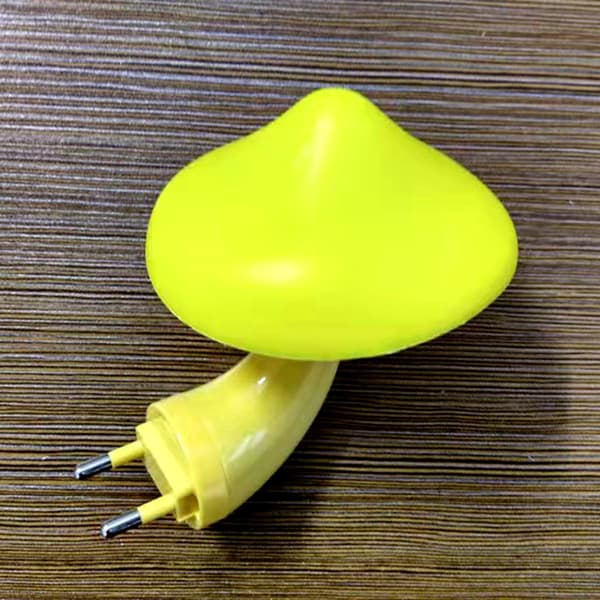 Energy-Saving Sensor Mushroom Night Light with Yellow Plug and 50,000 Hour Average Life