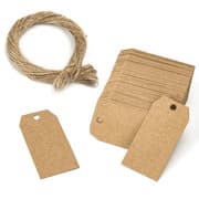 Papirlapper med snor, 100-pakning Beige