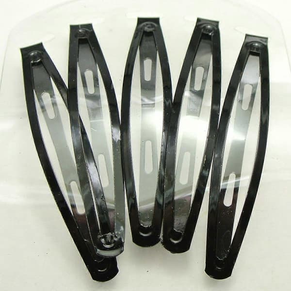 20 x Store Sorte Metal Hårklemmer Spænder 78mm DIY