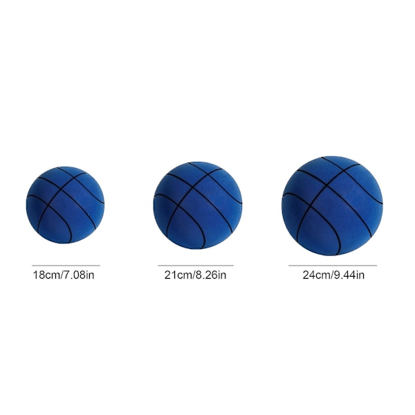 Handleshh Stille Basketball - PU-skum Elastisk Bold Legetøj Til Børn, Ingen Lyd, Trænings- og Legehjælp 18cm Blue 18cm