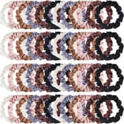 24 stk små satengscrunchies i silke, elastiske hårbånd, elastiske hestehaleholdere for kvinner og jenter