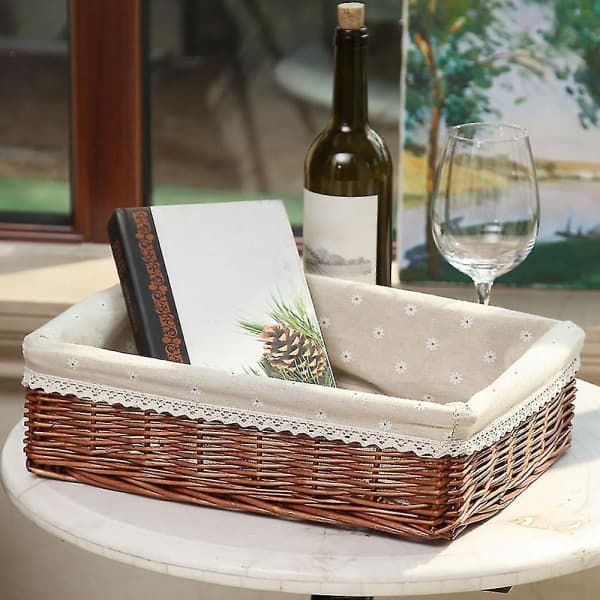 Handmade Woven Storage Basket Bread Basket Fruit Basket Serving Baskets For Home Kitchen Desk