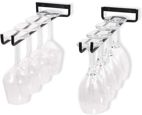 Hængende Glasstativ - Vinglasstativ med skinner til 4 glas