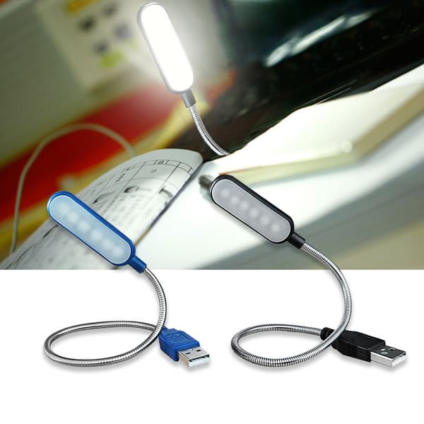 2-pak LED-lampe USB USB-lys til bærbar computer tastatur gåsehals