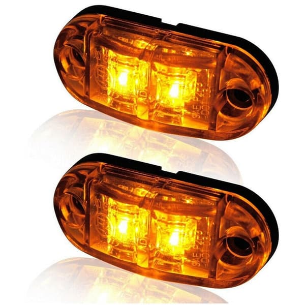 10X 2 LED Sidemarkeringslys 12/24V LED Positionslys Trailer Sidelygte Advarselslys Gul Lys til Lastbil Autocamper Campingvogn