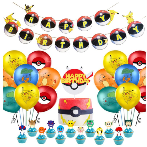Pikachu Pokémon Pokemon Barnkalas Ballongbåge Grattis på födelsedagen