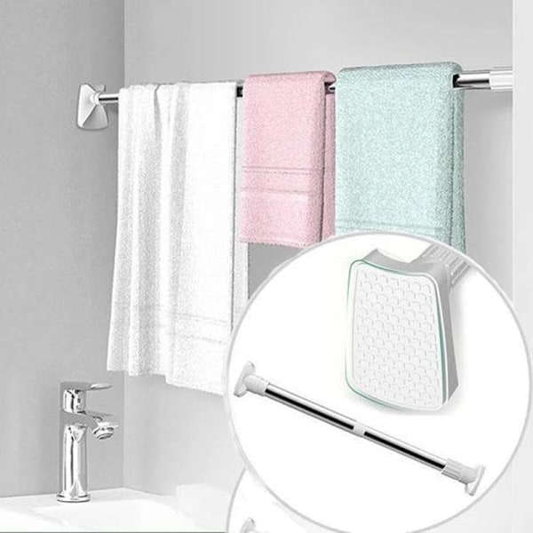 50-120 cm Hållbar Teleskopisk Klädstång Förlängbar Gardinstång i Rostfritt Stål Enkel Installation för DIY-Utrymme