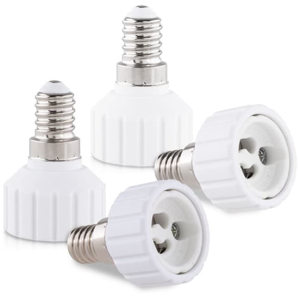 4x Sokkeladapter - E14 til GU10 Sokkelkonvertering - Bajonettbase Lampeholderadapter for Halogen LED-pære