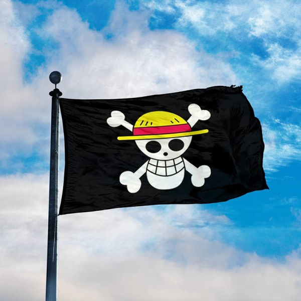 90*150CM Polyester Pirat Monkey D. Luffy Skull Flag One Piece 150cm