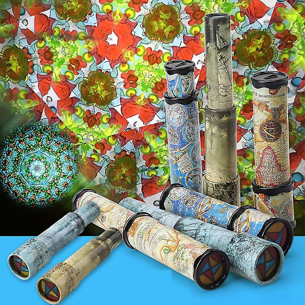 Värien tunnistus - Mukava kahva - Lasten kaleidoskooppi - Kiertävä - Monivärinen muotoilu - Klassinen kaleidoskooppi lapsille - Suuri 3 osaa Large 3 Section Random Color