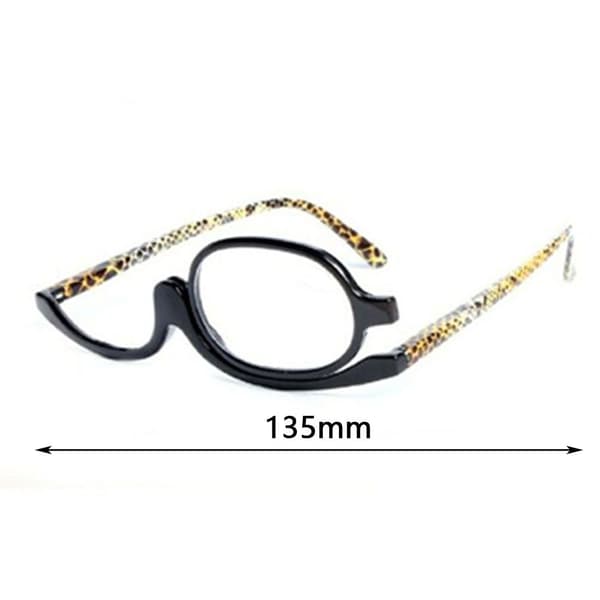 Forstørrelsesglas Makeup Briller Flip Down Linser Sort Stel +1.5-4 Strength 4.00