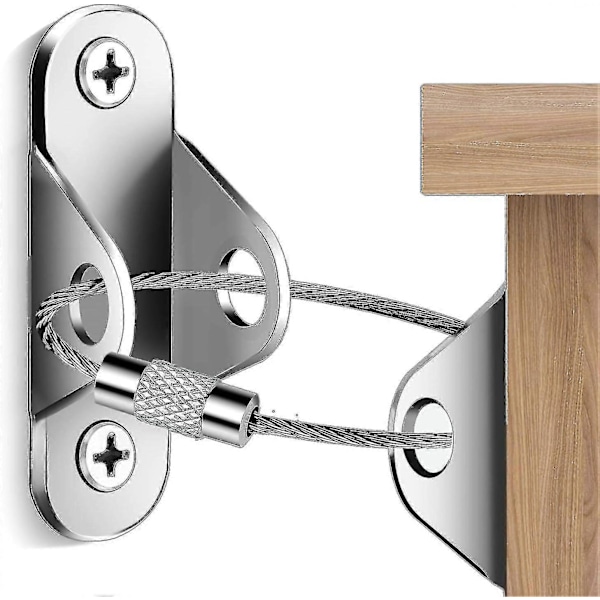 6 st Möbelankare Kit för Barnsäkerhet, Möbelremmar Används för att Förhindra Fall och Tippskydd, Byrå eller Skåp till Väggankare silver 6 pcs silver