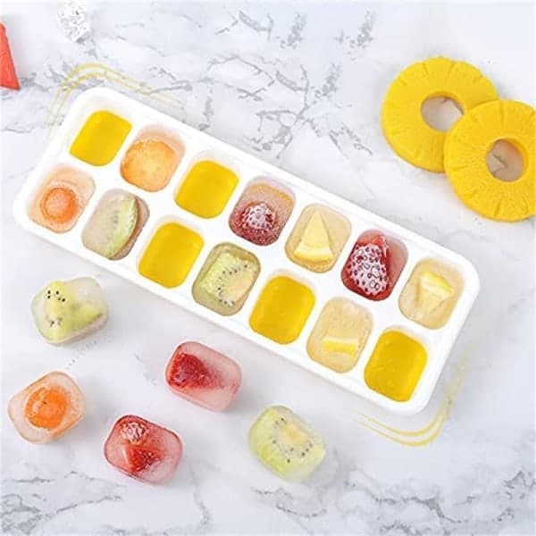 2-Pack - Isform - Ice Cube Tray with Lid / Ice Tray - 28 Ice Cubes Multicolor