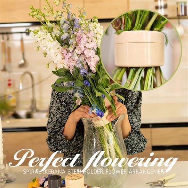 Spiralstavholder, Plastblomstinnsettingsverktøy, Blomsterdesign, Roterbart Rør, 2-pakning