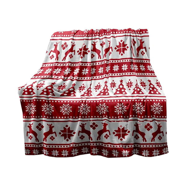 Juledekorasjoner Juleteppe med trykk Sofateppe Juleteppe Sofateppe Julehjem Innendørs Utendørs Egnet Red Free Size
