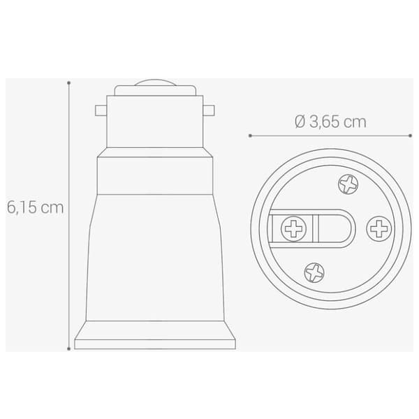 4x Socket Adapteri - B22 - E27 -adapteri - Bajonettikantainen lampunpidikeadapteri LED-halogeenilampulle