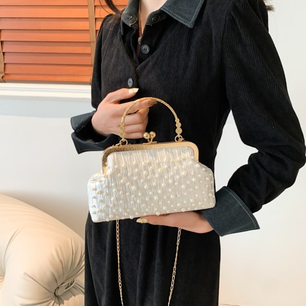 Messenger Bag Bankett Axelväska VIT White