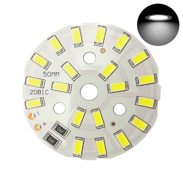 5 stk. LED lyskilde chips lysdioder 3W hvid 3W hvid 3W white 3W white