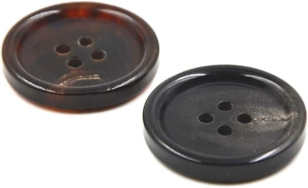 10 stk. (kaffe, 25 mm) klesknapper - Mote Horn syknapp